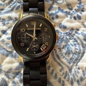 Michael Kors Gold and Black Timepiece